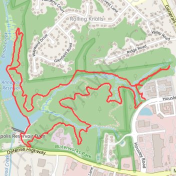 Waterworks Park loop trail, distance, elevation, map, profile, GPS track