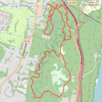 Palisades Interstate Park Mountain Bike Ride trail, distance, elevation, map, profile, GPS track