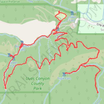 Uvas Canyon Trail, Contour Trail and Waterfall Trail trail, distance, elevation, map, profile, GPS track