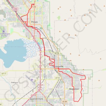 Bike ride to Mapleton and back trail, distance, elevation, map, profile, GPS track