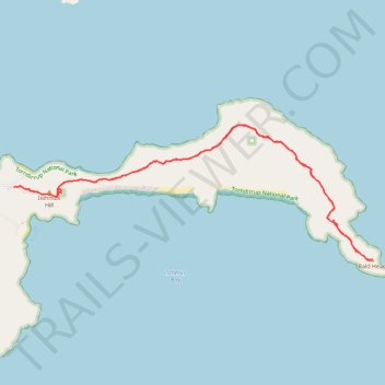 Bald Head Hike in Torndirrup National Park trail, distance, elevation, map, profile, GPS track