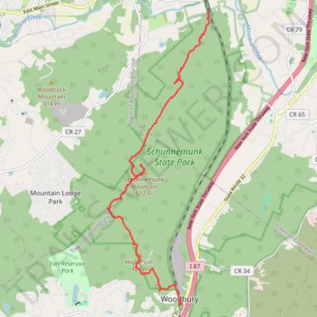 Crossing Schunnemunk State Park via Trestle Trail, Barton Swamp Trail, Schunnemunk Mountain, Megaliths, Jessup Trail and Long Path trail, distance, elevation, map, profile, GPS track