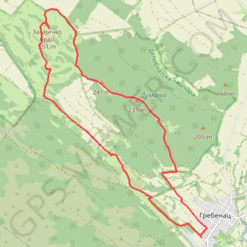 Zagajička Brda - Deliblatska peščara trail, distance, elevation, map, profile, GPS track