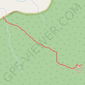 Ampersand Mountain trail, distance, elevation, map, profile, GPS track