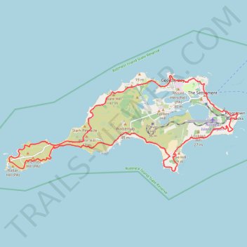 Rottnest Island Loop trail, distance, elevation, map, profile, GPS track
