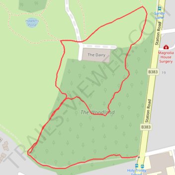 Sunningdale Park Woodland Path trail, distance, elevation, map, profile, GPS track