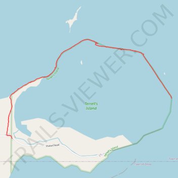 Terrell's Island trail trail, distance, elevation, map, profile, GPS track