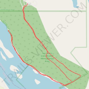 Two Rivers State Wildlife Management Area trail, distance, elevation, map, profile, GPS track