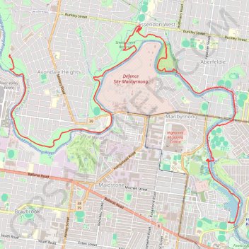 Maribyrnong River trail, distance, elevation, map, profile, GPS track