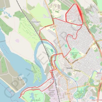 Irvine, Scotland trail, distance, elevation, map, profile, GPS track
