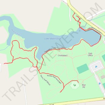 Lake Waterford trail, distance, elevation, map, profile, GPS track