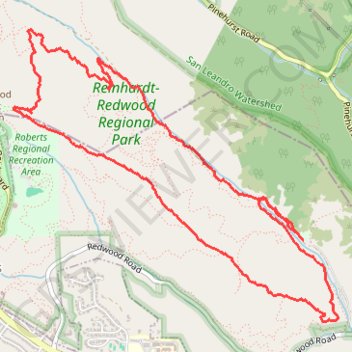 Redwood Regional Park Loop trail, distance, elevation, map, profile, GPS track