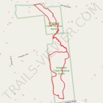 Glowegee Creek Preserve Loop Trails trail, distance, elevation, map, profile, GPS track