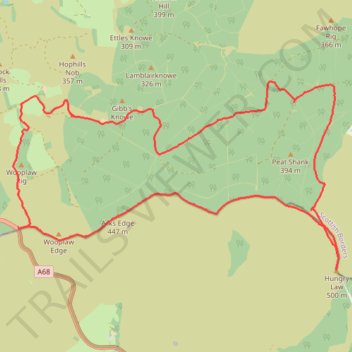 Hungry Law Loop From Parking trail, distance, elevation, map, profile, GPS track