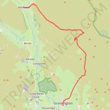 Hike from Grassington to Kettlewell trail, distance, elevation, map, profile, GPS track