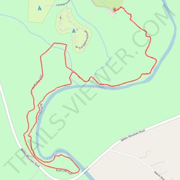 Bluff Loop Trail in Medoc Mountain State Park trail, distance, elevation, map, profile, GPS track