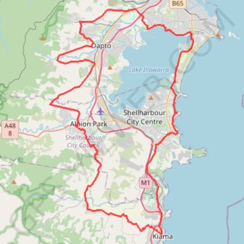Southern Illawarra Circuit trail, distance, elevation, map, profile, GPS track