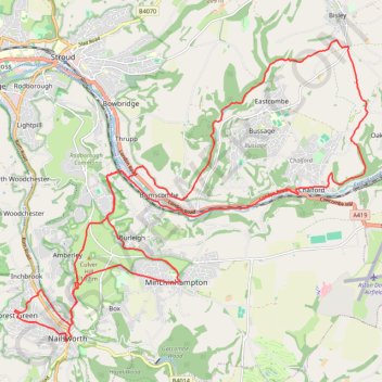 Toadsmoor Valley trail, distance, elevation, map, profile, GPS track