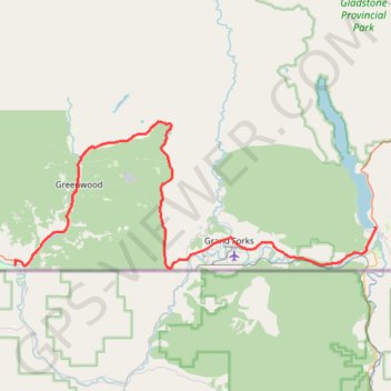 Midway - Christina Lake trail, distance, elevation, map, profile, GPS track