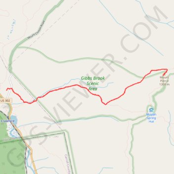 Mount Pierce via Crawford Path in White Mountain National Forest trail, distance, elevation, map, profile, GPS track