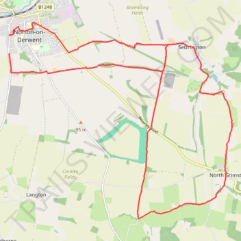 North Grimston Loop from Norton-on-Derwent trail, distance, elevation, map, profile, GPS track