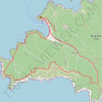 PORT-CROS, BOUCLE SUD-OUEST trail, distance, elevation, map, profile, GPS track