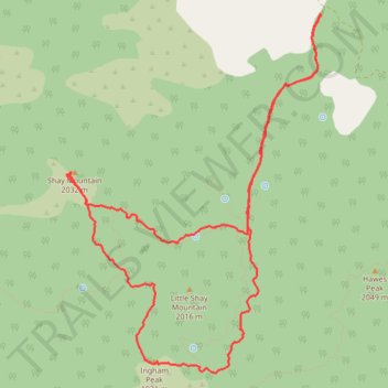 Shay Mountain and Ingham Peak Loop Hike in San Bernardino National Forest trail, distance, elevation, map, profile, GPS track